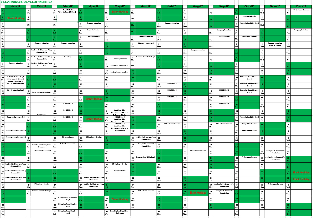 New Learning & Development Calendar Published