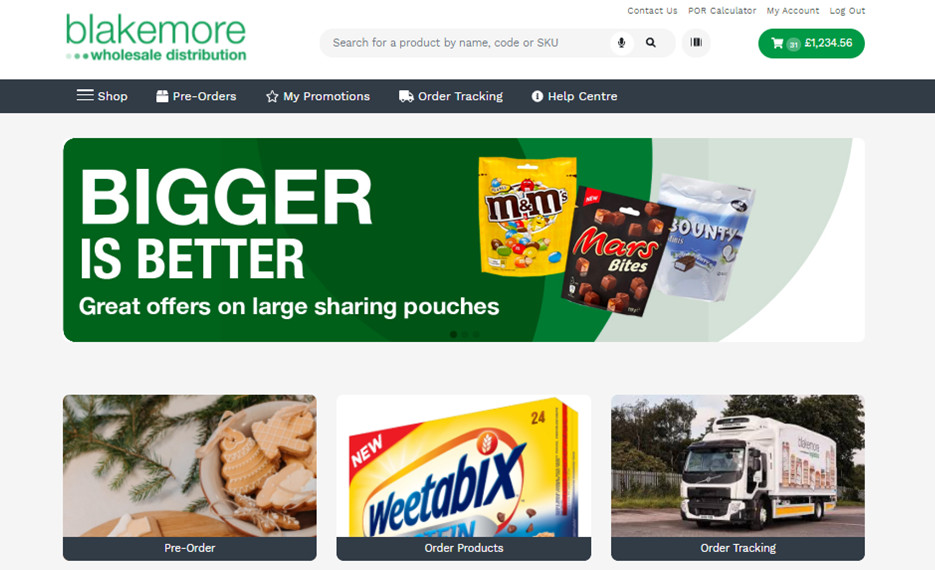 Blakemore Wholesale Distribution website