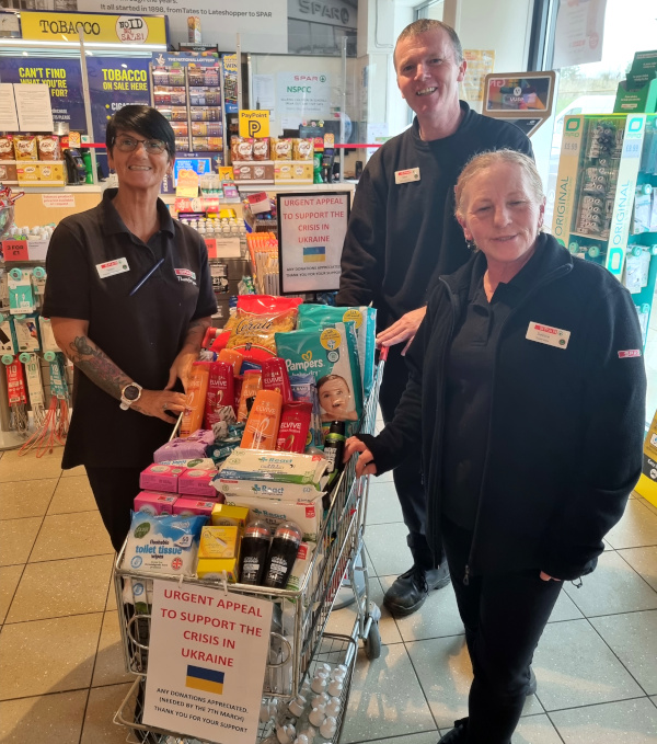 Ukraine appeal collection at SPAR Laceby Lodge