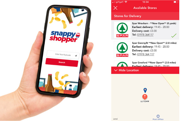 Locating SPAR on Snappy Shopper app