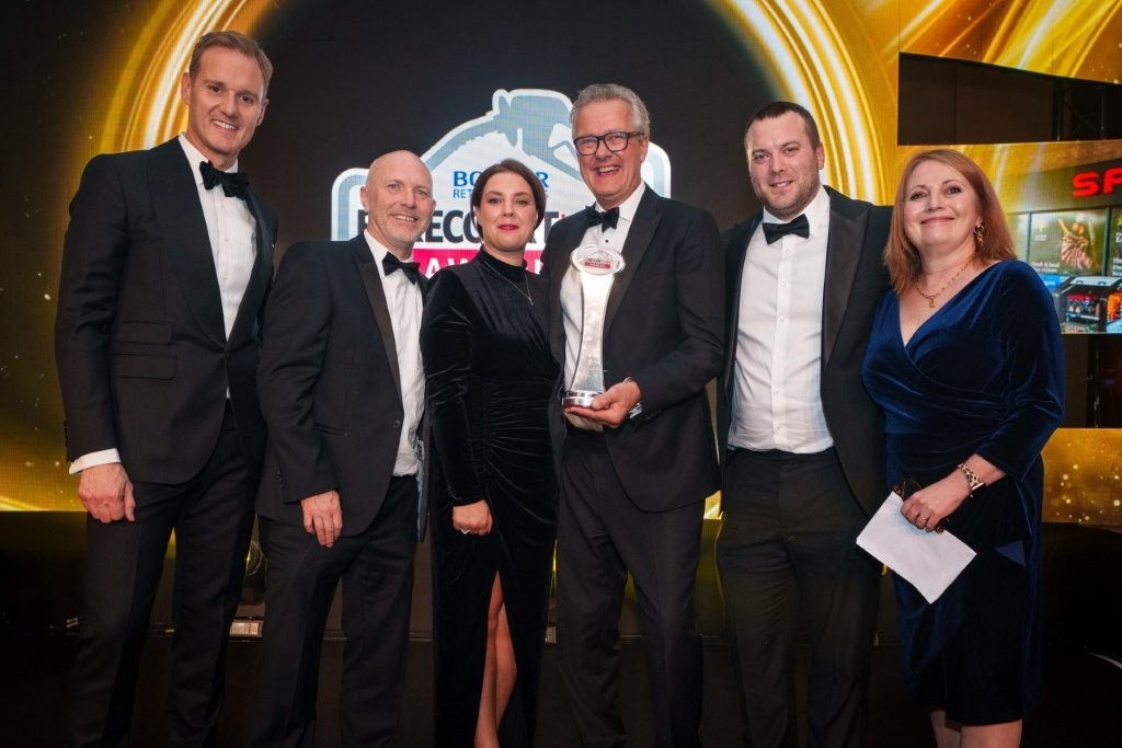 SPAR Parkfoot team celebrating their win as Forecourt Traders of the year